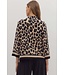 Jane Leopard Print ¾ Sleeve Sweater Knit