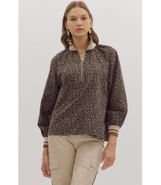 Elena Leopard Print Long Sleeve Top