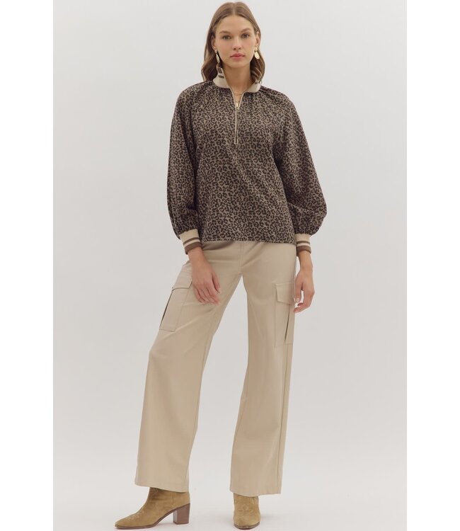 Elena Leopard Print Long Sleeve Top