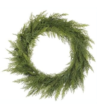 32" Soft PE Cedar Wreath  Green
