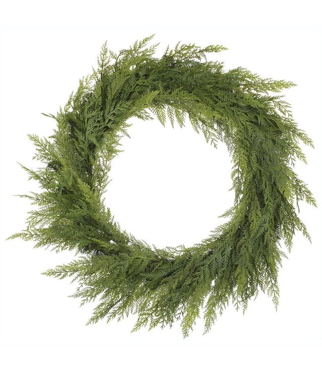 32" Soft PE Cedar Wreath  Green