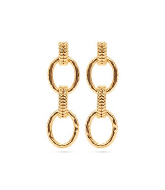 Cleopatra Regal Double Link Earrings - Gold