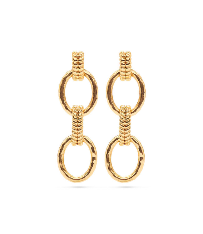 Cleopatra Regal Double Link Earrings - Gold