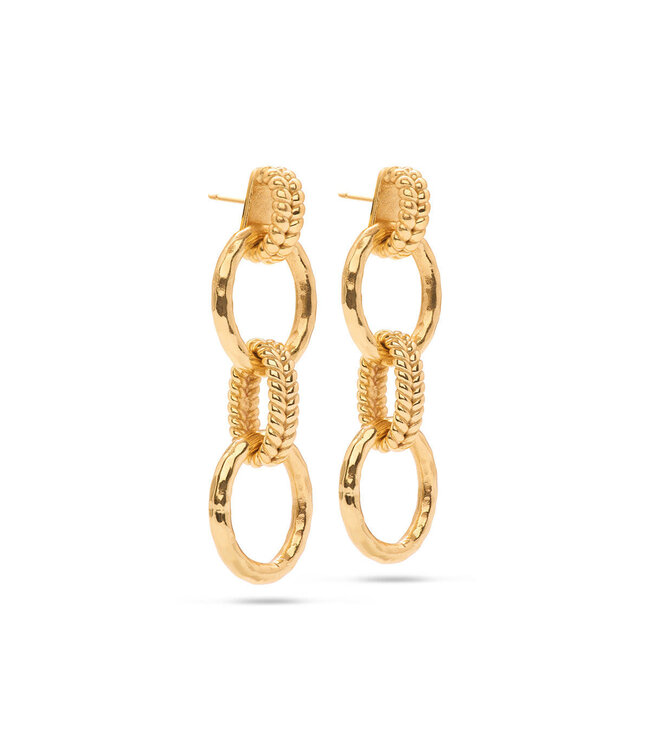 Cleopatra Regal Double Link Earrings - Gold