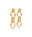 Cleopatra Regal Double Link Earrings - Gold