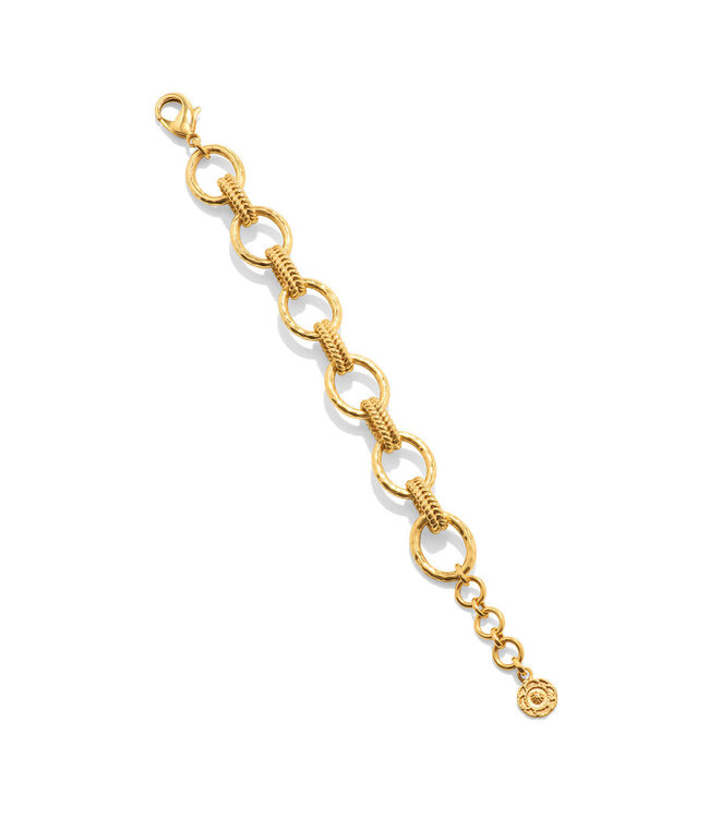 Cleopatra Regal Link Bracelet, 7+1.5" - Gold