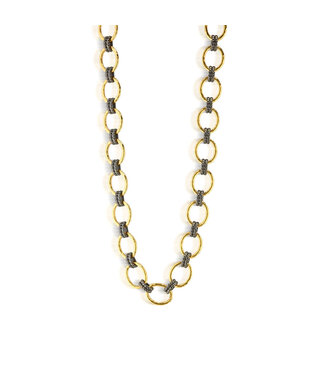 Cleopatra Grande Link Necklace, 16"+2" - Gold/Midnight