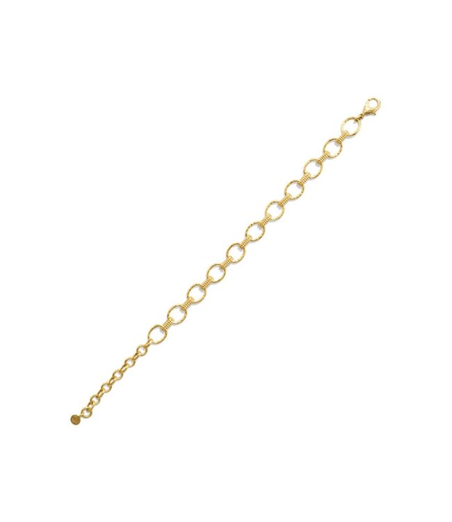 Cleopatra Small Link Bracelet, 7+1.5" - Gold