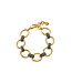 Cleopatra Grande Link Bracelet, 7"+1.5" - Gold/Midnight