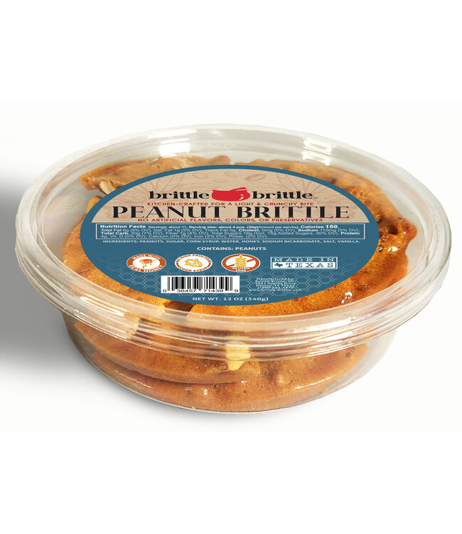 Olde-Fashioned Hand Dipped Peanut Brittle 12 oz. Tub