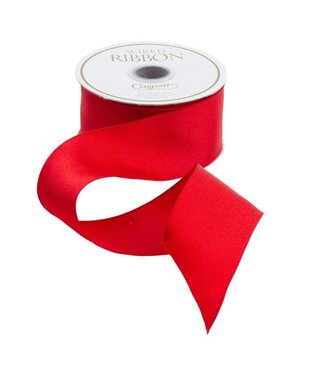 Solid Red Satin Wired Ribbon - 9 Yard Spool