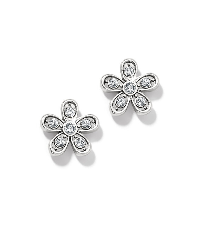 BRIGHTON Enchanting Flower Silver Post Earrings