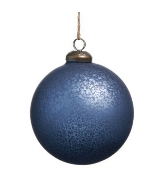 4" Blue Mercury Glass Ball Ornament