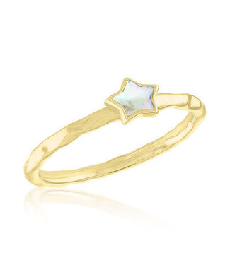 Single SS Star Gold Layers Ring