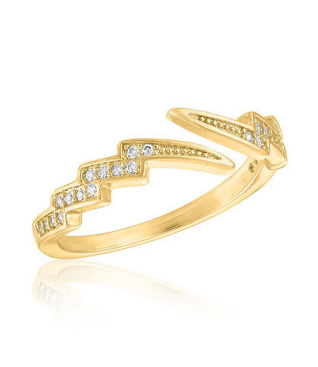 Lightning Bolt Gold Layers Ring