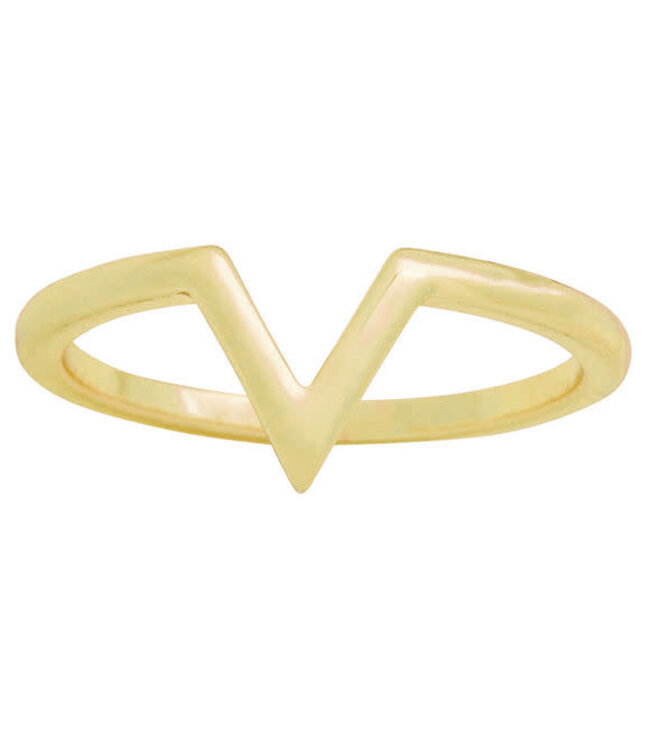 V Gold Layers Ring