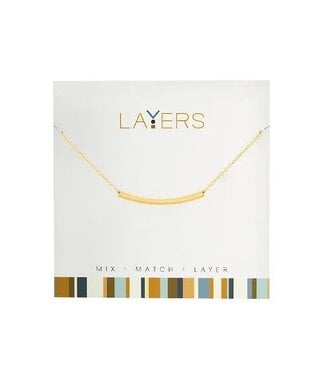 Gold Curve Bar Layers Necklace