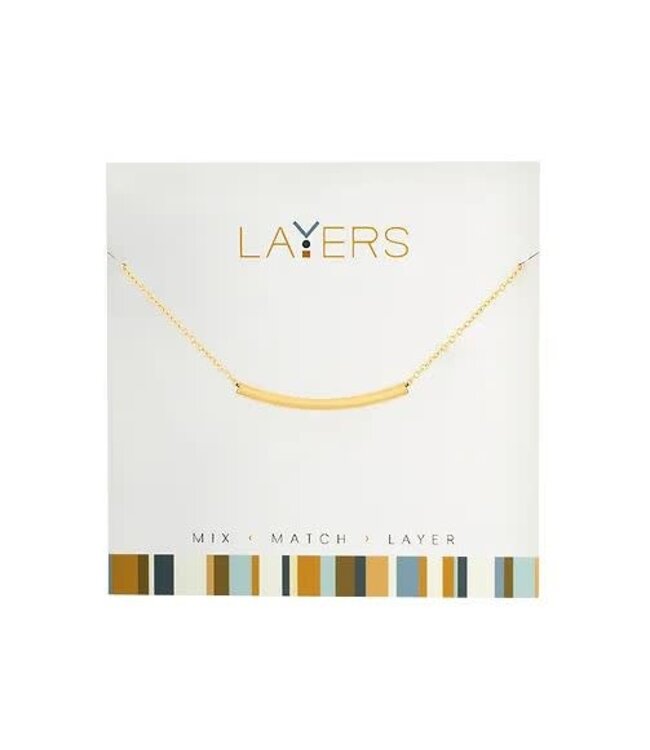 Gold Curve Bar Layers Necklace