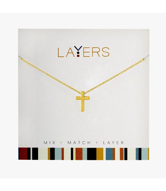 Gold Cross Layers Necklace
