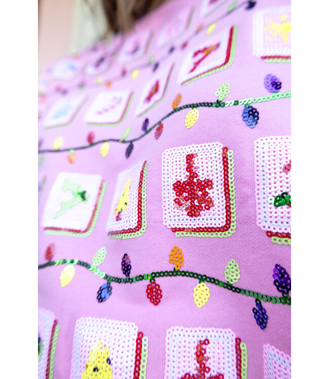 Lucy Christmas Mahjong Tile Sweatshirt