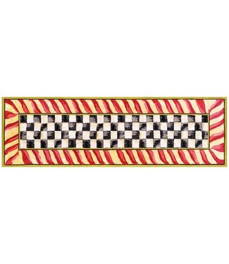 MACKENZIE CHILDS Courtly Check Red & Gold 2'6" x 8' Washable Runner