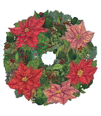 HESTER & COOK Die - Out Poinsettia Wreath Placemat