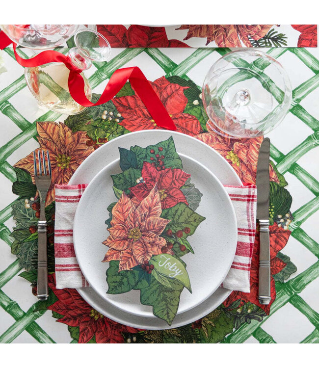 HESTER & COOK Die - Out Poinsettia Wreath Placemat