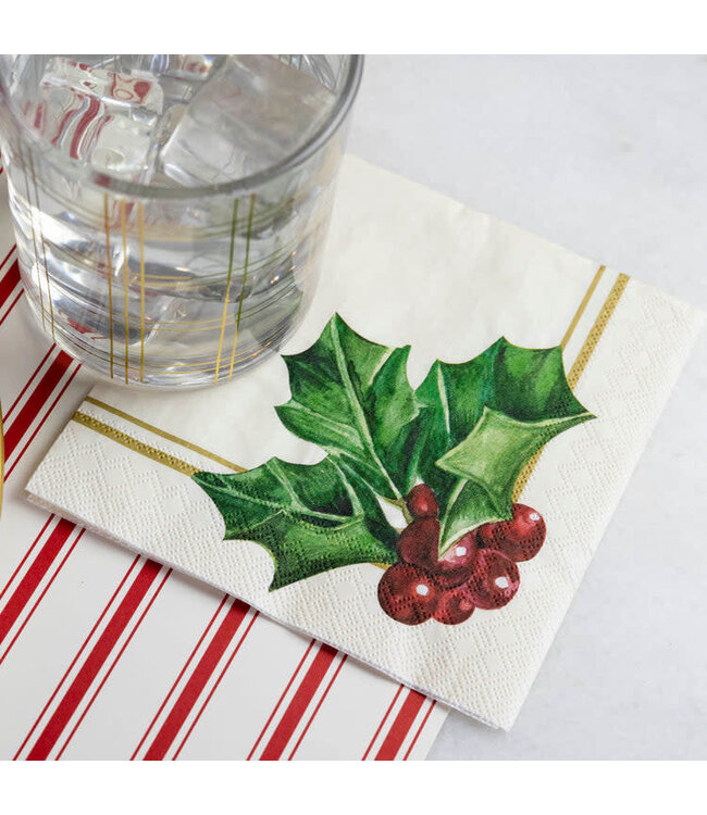 HESTER & COOK Holly Cocktail Napkin