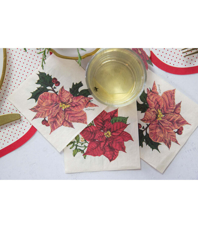 HESTER & COOK Poinsettia Cocktail Napkin