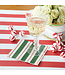HESTER & COOK Green & Red Awning Stripe Cocktail Napkin