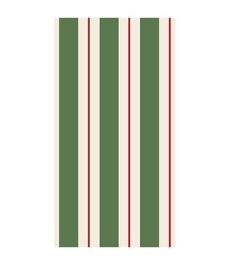 HESTER & COOK Green & Red Awning Stripe Guest Napkin