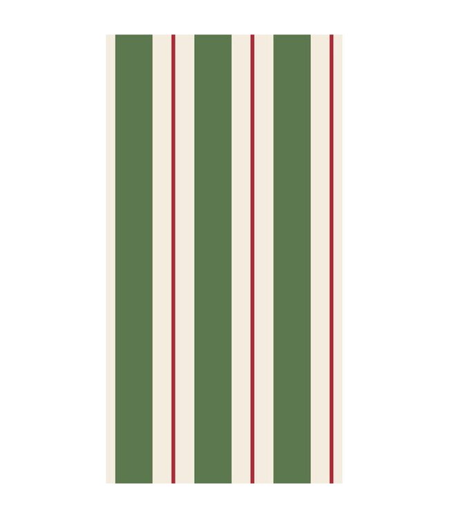 HESTER & COOK Green & Red Awning Stripe Guest Napkin