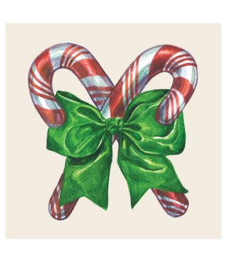 HESTER & COOK Candy Cane Cocktail Napkin
