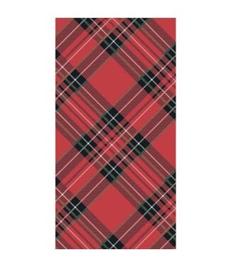 HESTER & COOK Red Plaid Guest Napkin