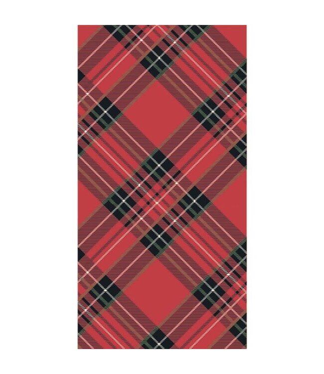 HESTER & COOK Red Plaid Guest Napkin
