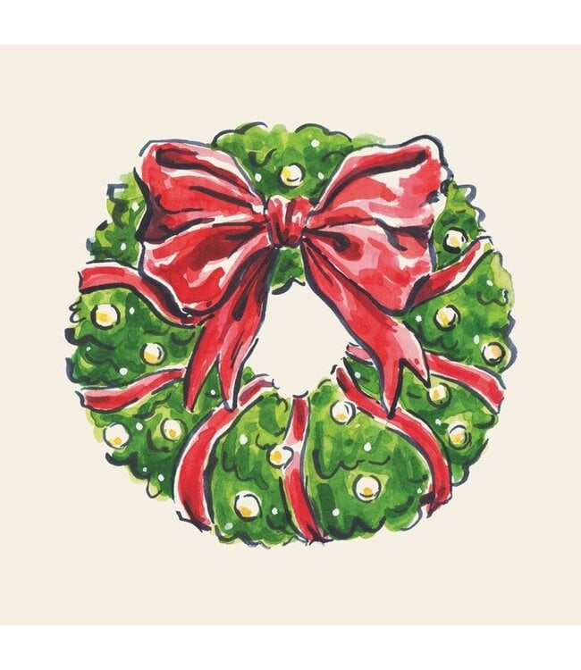 HESTER & COOK Holiday Wreath Cocktail Napkin