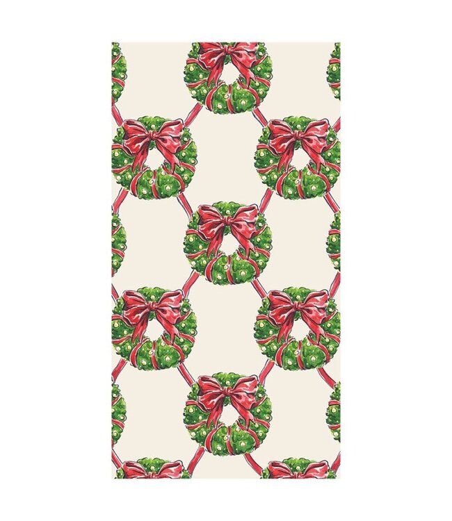 HESTER & COOK Holiday Wreath Guest Napkin