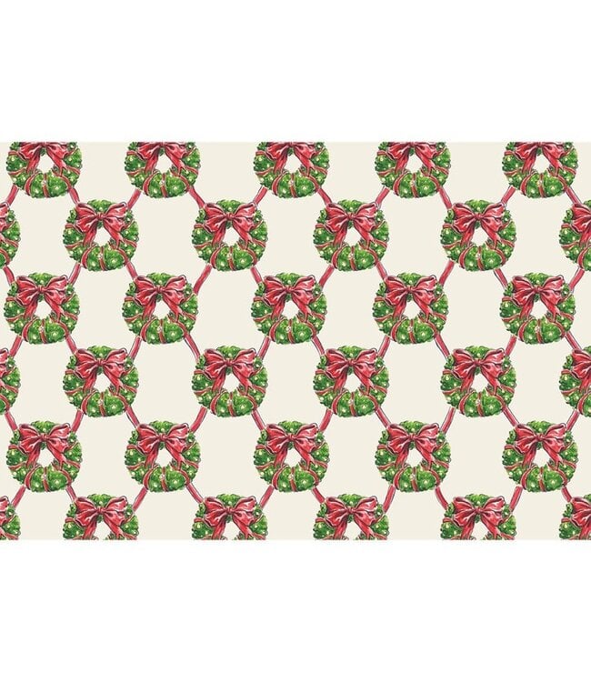 HESTER & COOK Holiday Wreath Lattice Placemat