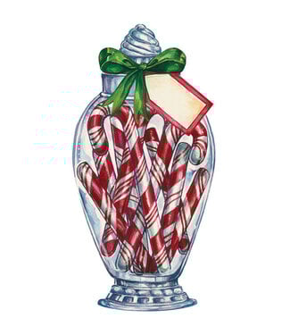 HESTER & COOK Candy Cane Jar Table Accent