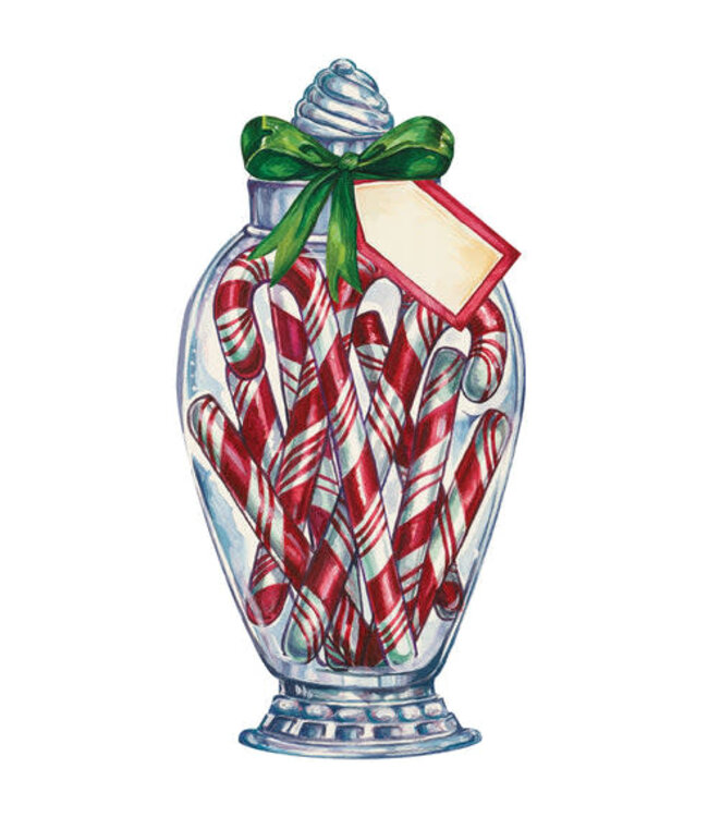HESTER & COOK Candy Cane Jar Table Accent
