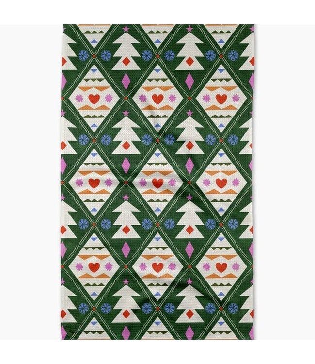 GEOMETRY Holiday Tea Towel