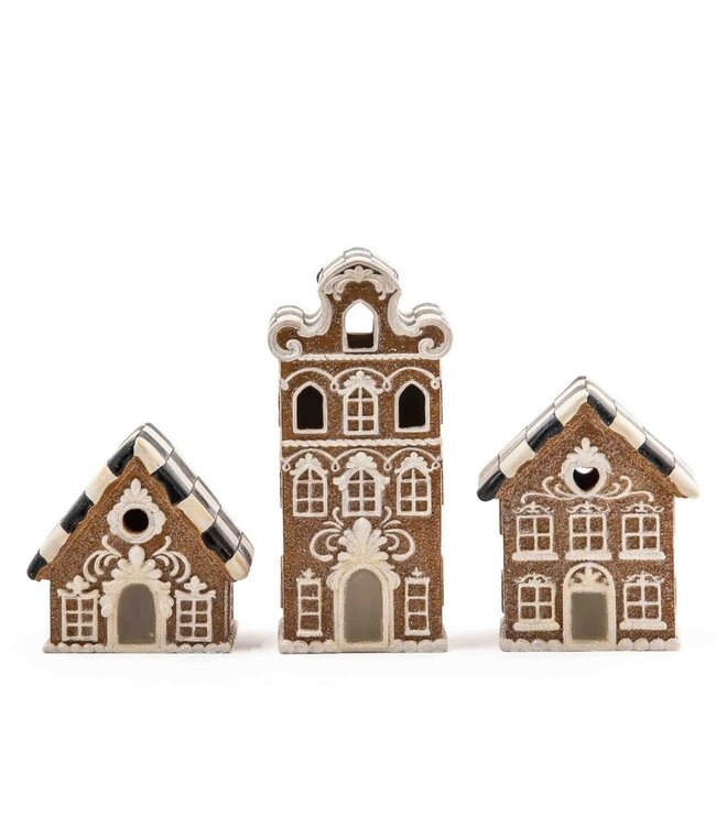 MACKENZIE CHILDS Gingerbread Illuminated Mini House - Sold Individually