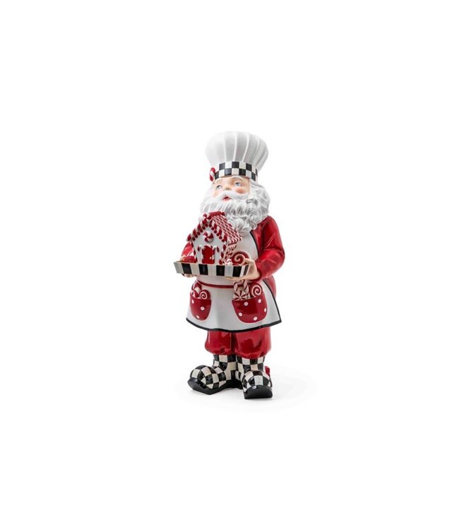 MACKENZIE CHILDS Peppermint Chef Santa Figure