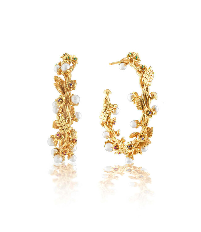 Meadow Grande Hoop Earrings - Pearl