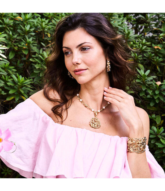 Meadow Grande Hoop Earrings - Pearl