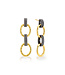 Cleopatra Regal Double Link Earrings - Gold/Midnight