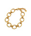Cleopatra Grande Link Bracelet, 7+1.5" - Gold