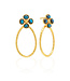 Berry Clover Teardrop Earrings - Blue Labradorite
