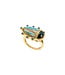 Scarab Ring - Blue Labradorite/Black Agate