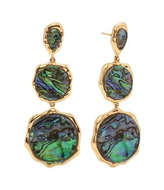 Aurora Triple Drop Post Earrings - Abalone